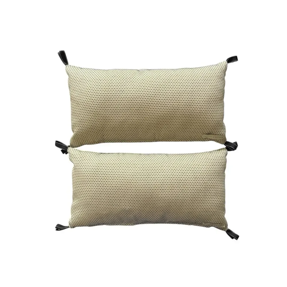 Eastern Accents Throw Pillows Ivory w Black Ribbon Rectangular $270 Made USA